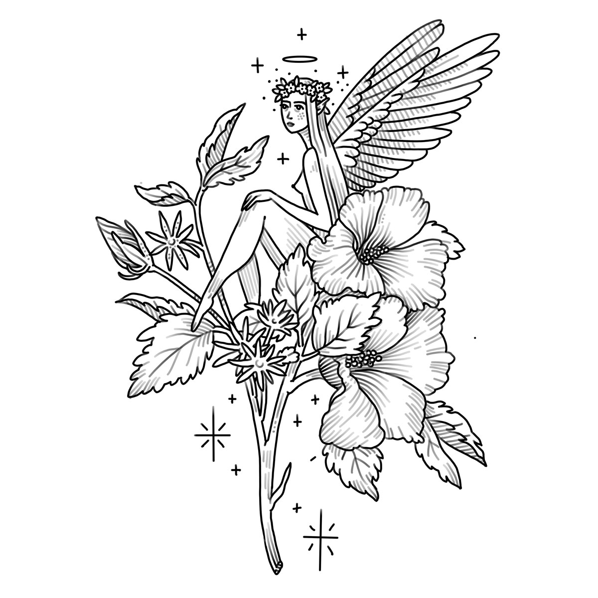 Flower Fairy | Ancient Indigo - Tattoos by Amanda Appiarius